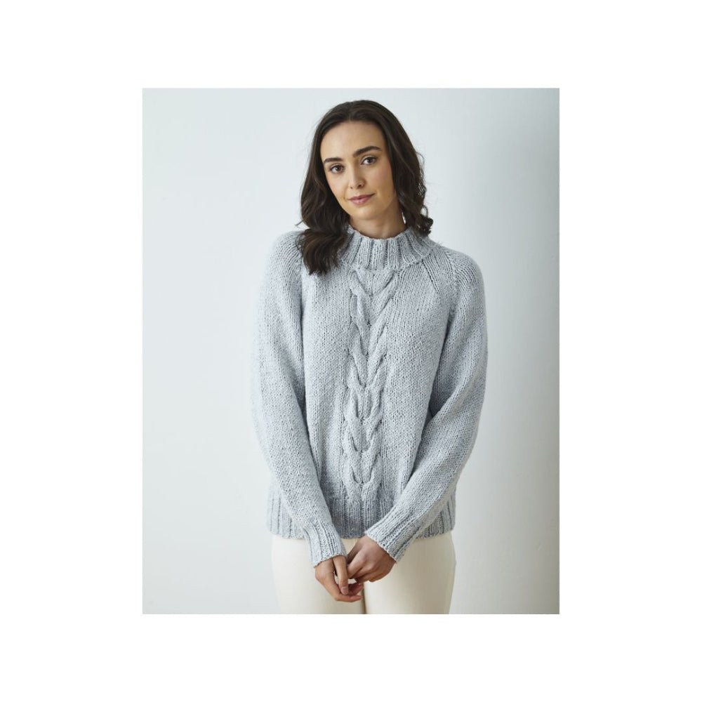King Cole Oversized Cable Sweater Chunky Knitting Pattern 6378