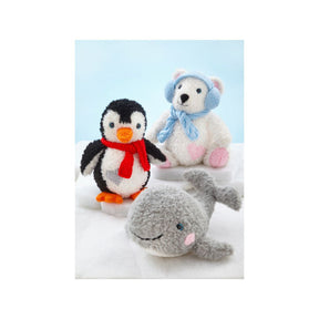 King Cole Polar Bear, Penguin and Whale Toy Knitting Pattern 9210