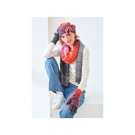 King Cole Scarf, Hat and Gloves Knitting Pattern 6505