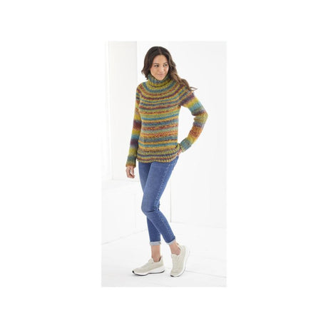 King Cole Super Chunky Top Down Sweater Knitting Pattern 6195