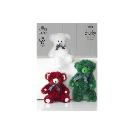 King Cole Tinsel Teddy Bear Knitting Pattern 9021