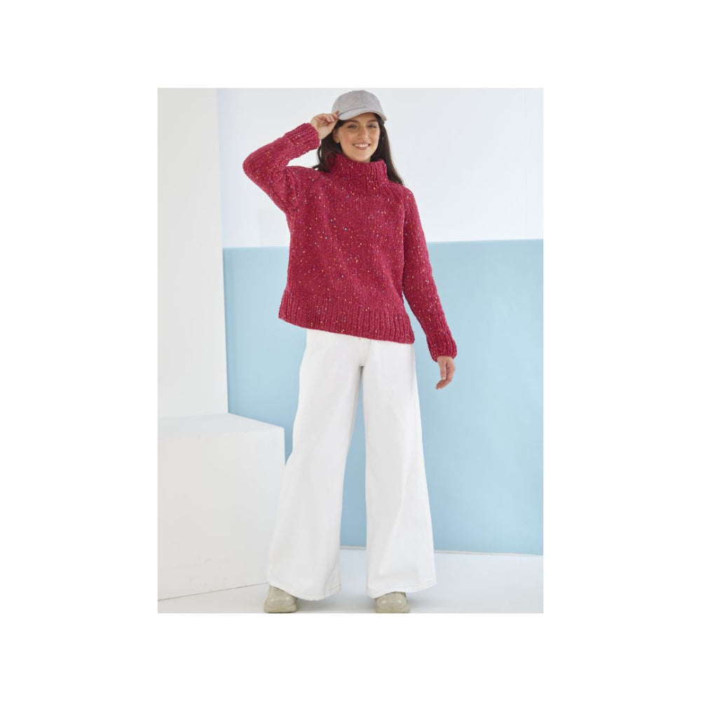 King Cole Turtle Neck Chunky Sweater Knitting Pattern 6255
