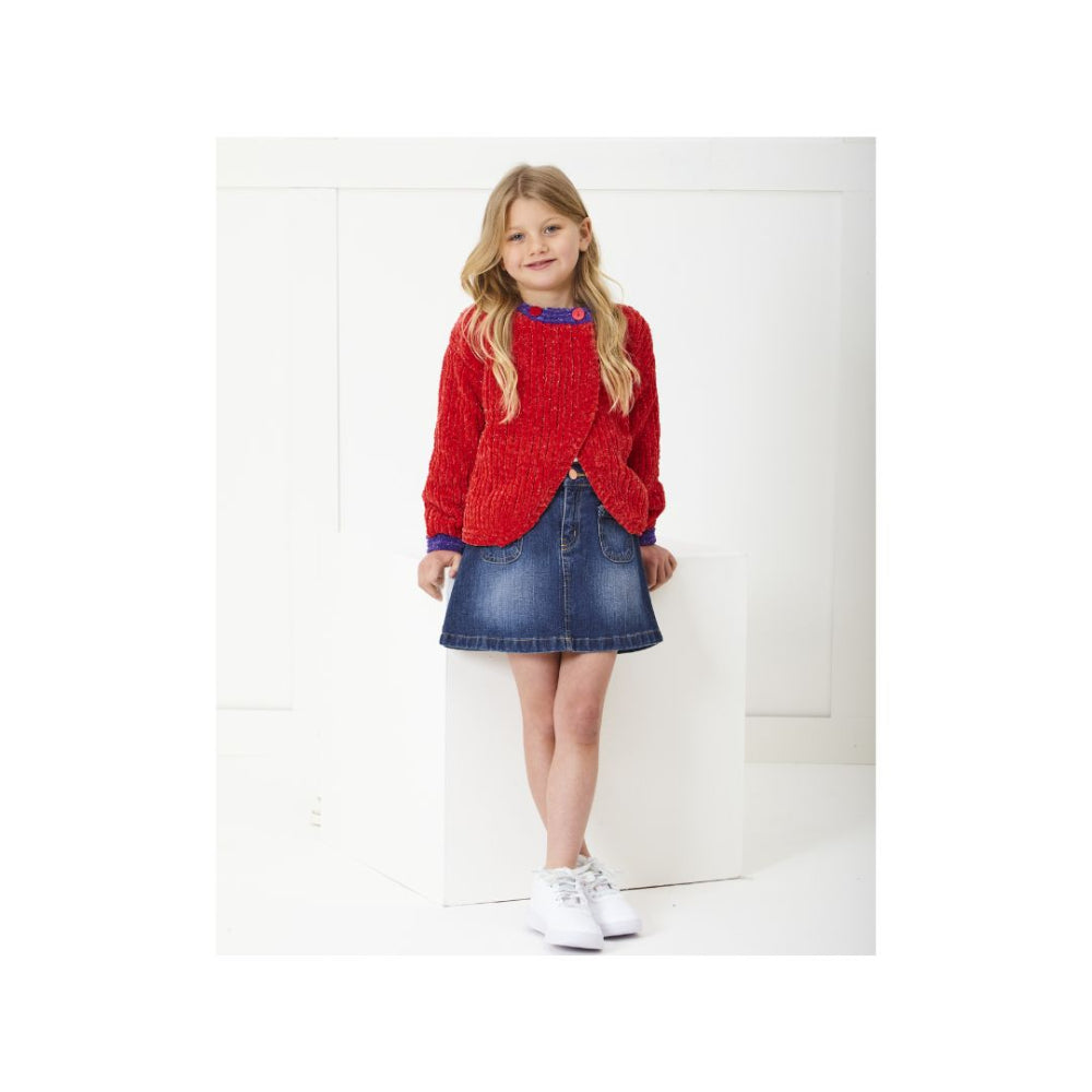 King Cole Yummy Glitz Kids Bolero Knitting Pattern 6390