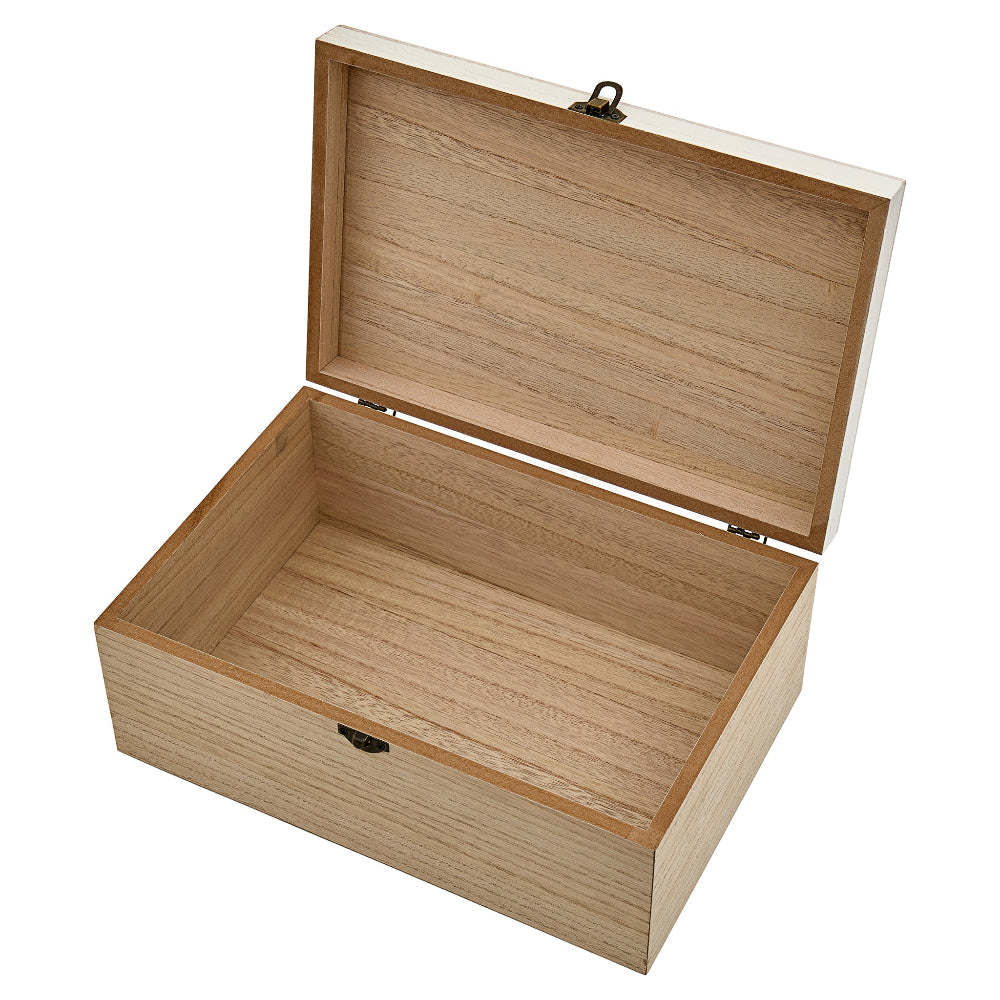 Large Wooden Sewing Box Inside