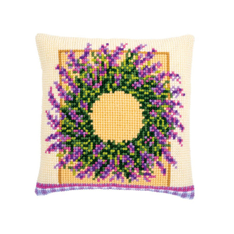 Lavender Wreath Cross Stitch Cushion Kit