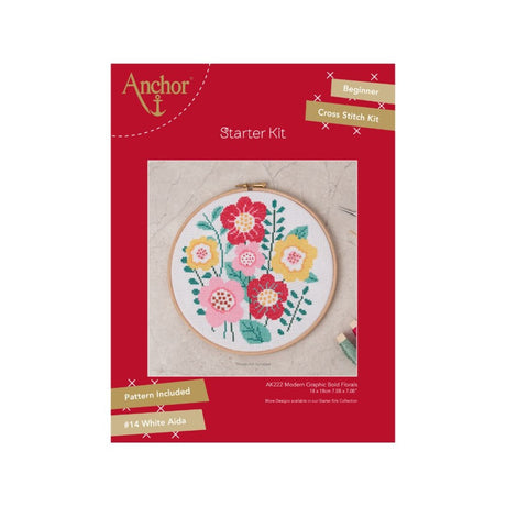 Modern Graphic Bold Florals Cross Stitch Kit