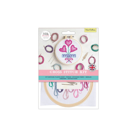 Mum Heart Balloons Cross Stitch Kit