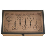 Parisian Scissors Vintage Wooden Box
