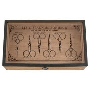 Parisian Scissors Vintage Wooden Box