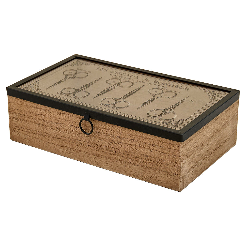 Parisian Vintage Scissors Wooden Box
