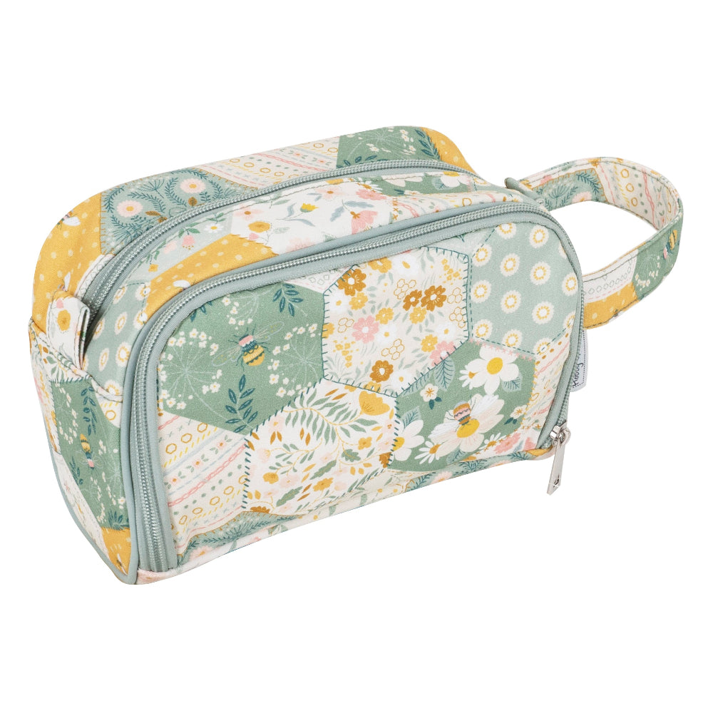 Patchwork Bee Crochet Bag with Hook Storage