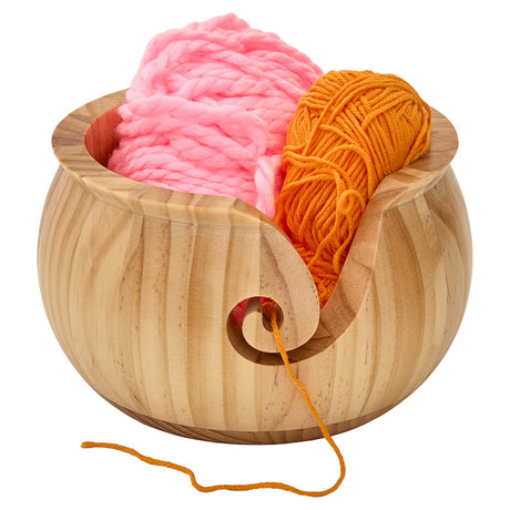 Pine Wood Varnished Yarn Bowl