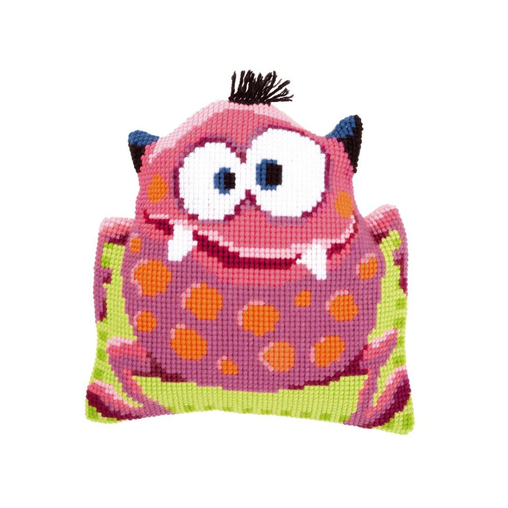 Pink Monster Cushion Cross Stitch Kit