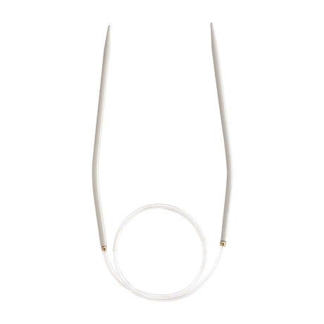 White circular knitting needle on a white background