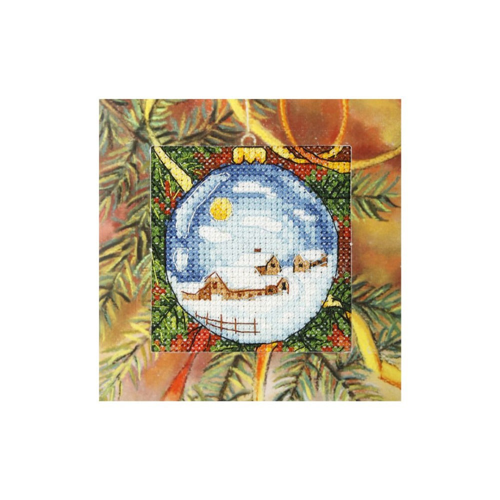 Pretty Bauble Christmas Cross Stitch Card