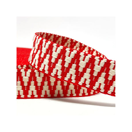 Red and White Bag Handle Webbing 38 mm