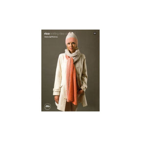 Rico Aran Scarf and Hat Knitting Pattern 660