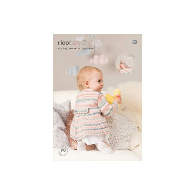 Rico Baby Coat and Beret Knitting Pattern 517