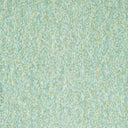 A close-up of a heathered knit fabric texture in a soft mint green and pale blue colorway.