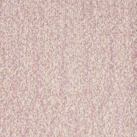 A close-up of a textured knit fabric in a heathered light pink and beige colorway.