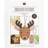 Rico Design diamond painting kit for kids, featuring a deer head pendant design with brown and pink patterned sections, shown on its white product packaging.