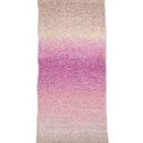 A knit scarf featuring a vertical ombre gradient transitioning from beige at the top, through pink, to a soft peach-pink at the bottom, shown against a plain white background.
