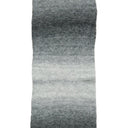 A vertical rectangular textile sample with a soft ombré gradient transitioning from dark charcoal gray at the top to light gray and off-white at the bottom, shown on a plain white background.