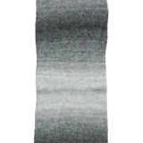 A vertical rectangular textile sample with a soft ombré gradient transitioning from dark charcoal gray at the top to light gray and off-white at the bottom, shown on a plain white background.