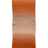 A vertical rectangular knit fabric swatch with a gradient color transition from orange at the top and bottom to a light beige in the middle, shown on a plain white background.