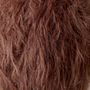 Close-up texture of shaggy, wavy hair in a warm medium brown color.