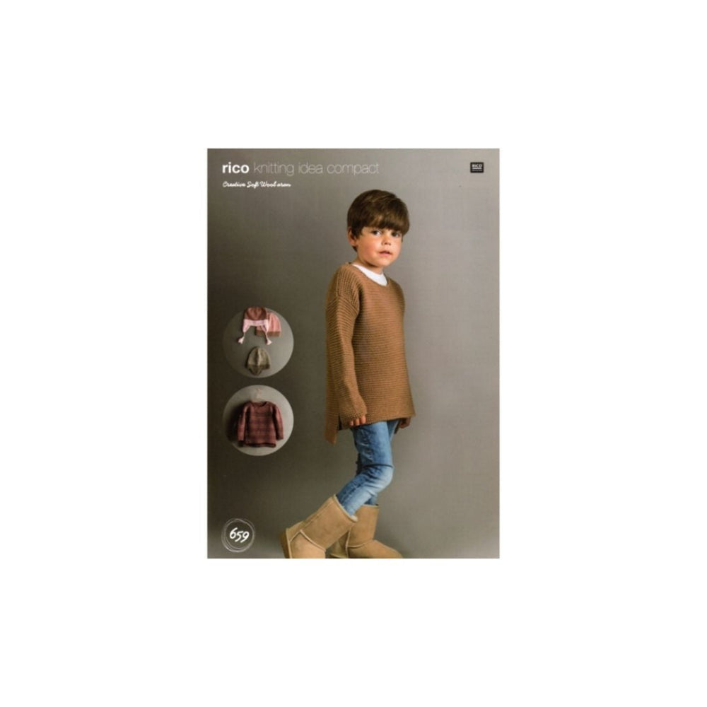 Rico Kids Aran Sweater and Hat Knitting Pattern 659