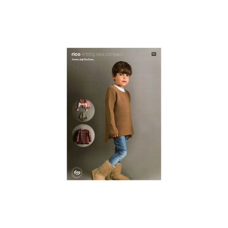 Rico Kids Aran Sweater and Hat Knitting Pattern 659