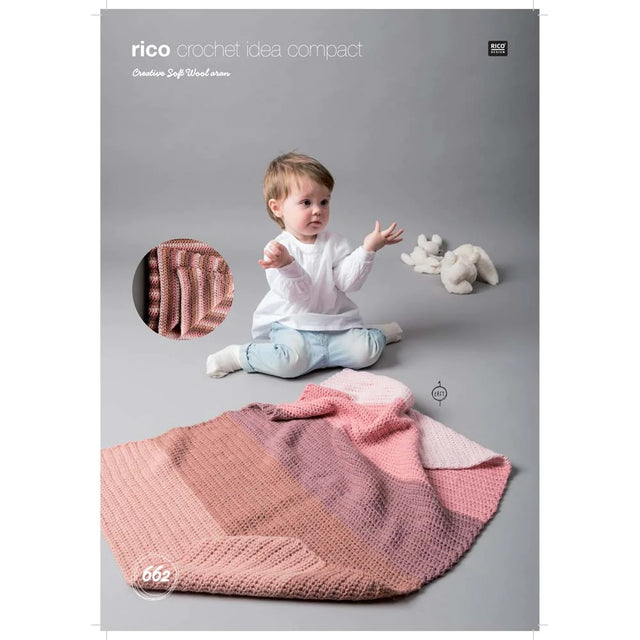 Rico Creative Soft Wool Aran Crochet Blanket Pattern 662 Wool n Stuff