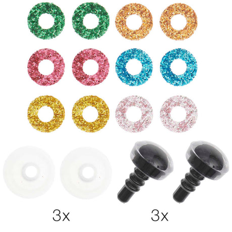Rico Glitter Safety Eyes 12 mm
