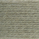 A close-up texture shot of a soft, fuzzy yarn or fleece material in a muted sage green-gray color.