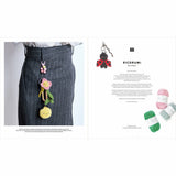 Crocheted keychains and yarn on a white background with 'Ricorumi' branding.