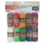 Packaged yarn set with colourful skeins and 'Scheepjes' branding on a white background