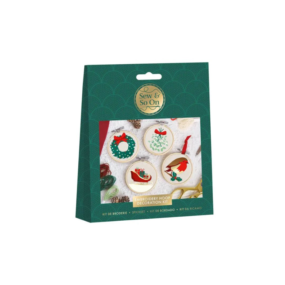 Sew and So on Merry and Bright Embroidery Hoop Decoration Kit