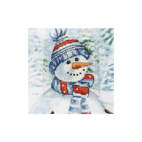 Snowman Christmas Cross Stitch Card