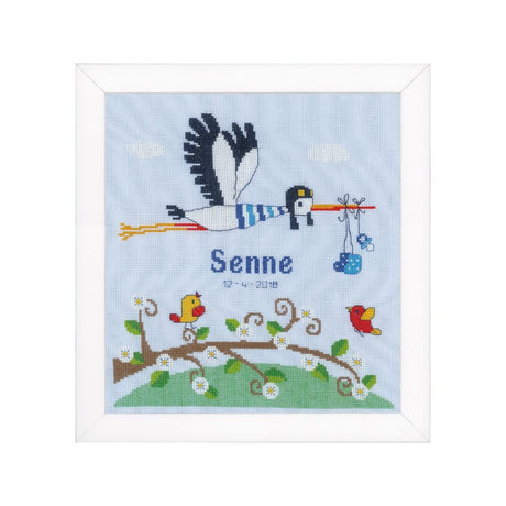 Stork Birth Record Cross Stitch Kit