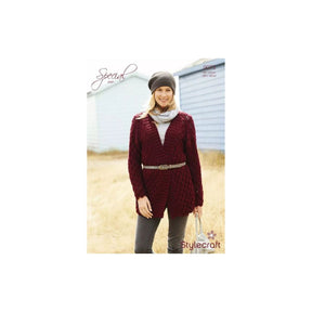 Stylecraft Lady's Aran Jacket Knitting Pattern 9073