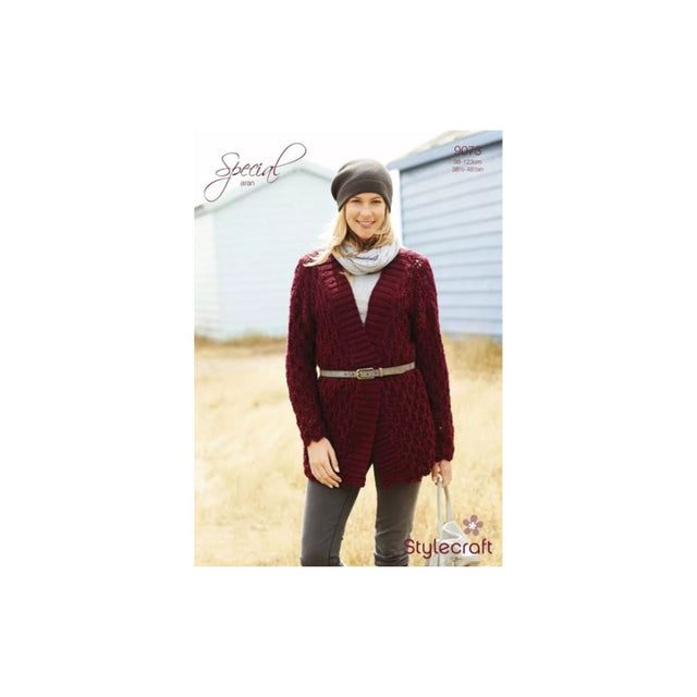 Stylecraft Lady's Aran Jacket Knitting Pattern 9073