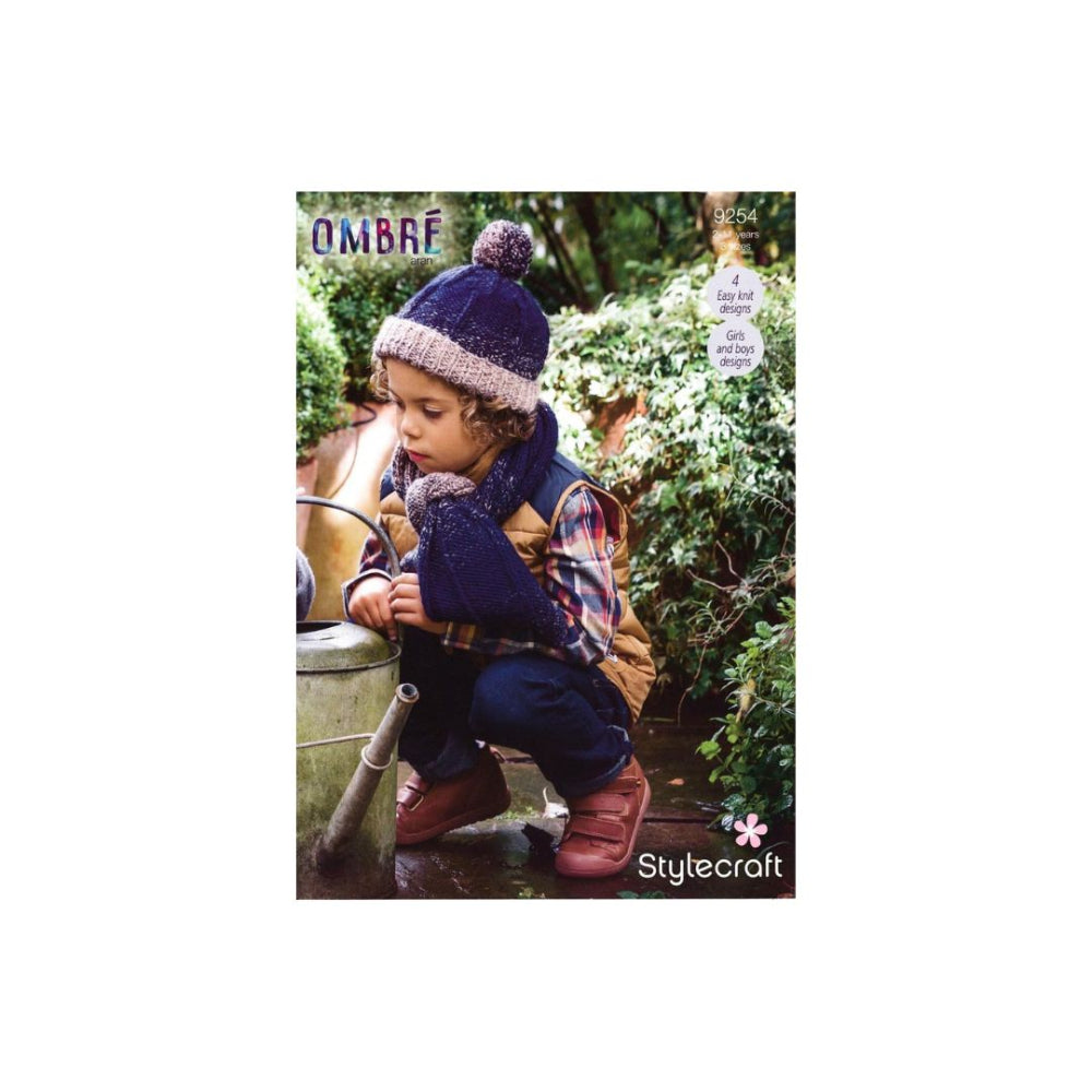 Stylecraft Kids Aran Hat and Scarf Knitting Pattern 9254