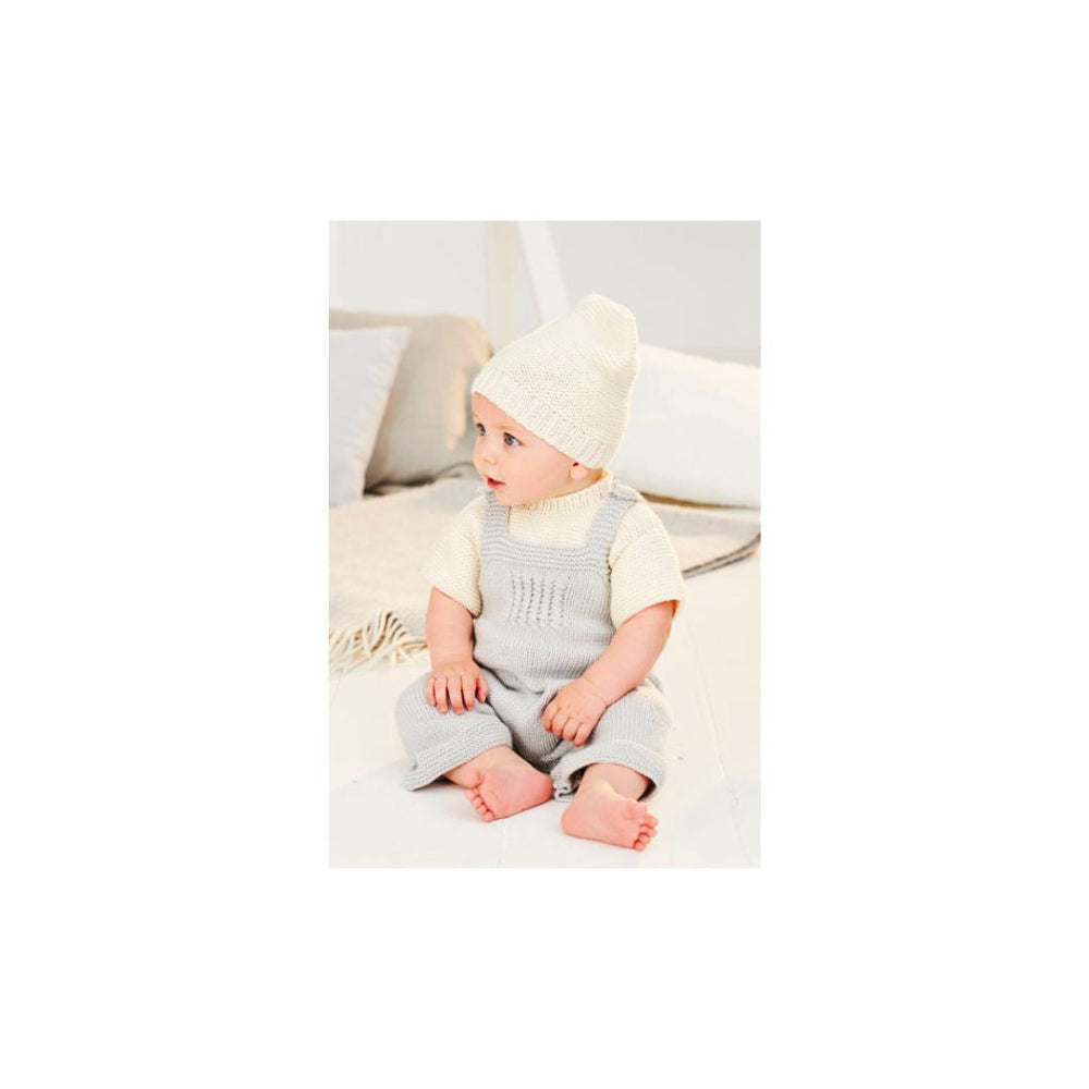 Stylecraft Kids Dungarees, T Shirt and Hat Knitting Pattern 9498