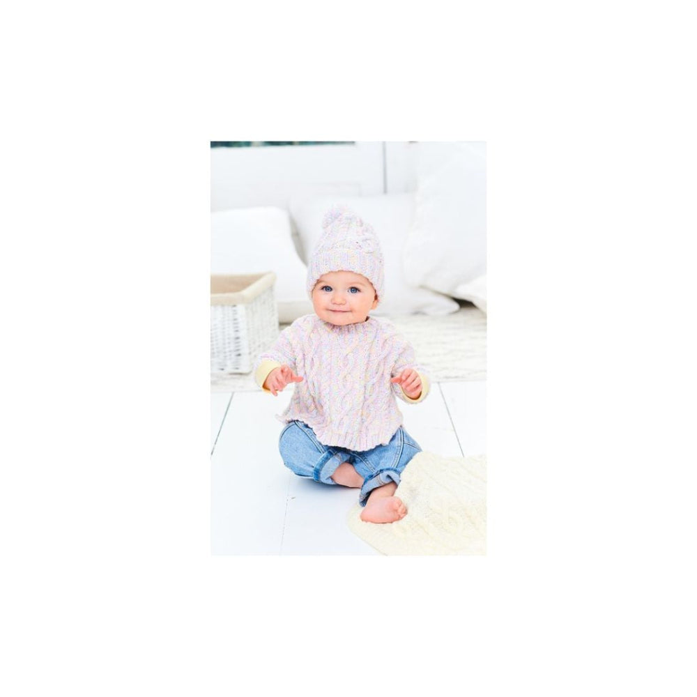 Stylecraft Kids Poncho and Hat Knitting Pattern 9975
