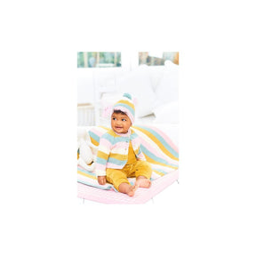 Stylecraft Kids DK Knitting Pattern 9977 Striped Cardigan, Hat and Blanket