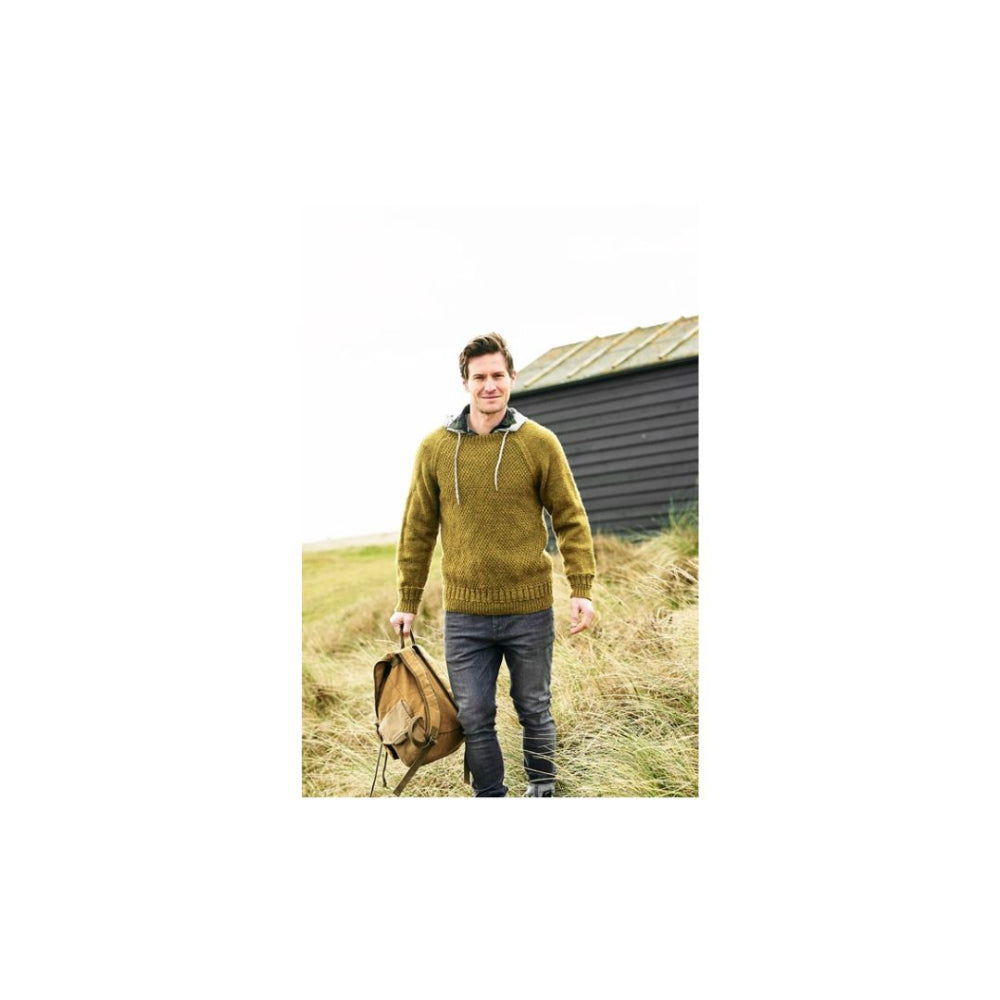 Stylecraft Mens Round Neck Aran Sweater Knitting Pattern 9877