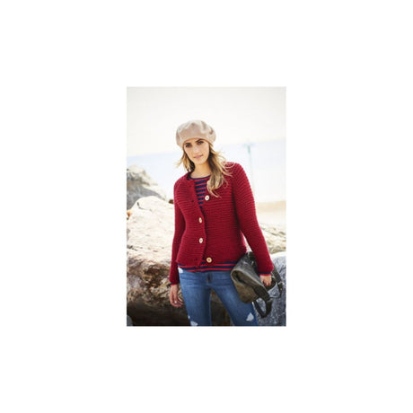 Stylecraft Round Neck Cardigan Super Chunky Knitting Pattern 9594