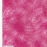 100% Cotton Textured Leaf Fabric Fuchsia