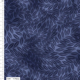 100% Cotton Textured Leaf Fabric Navy